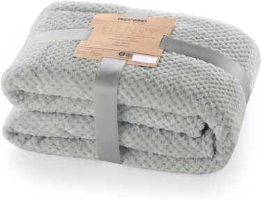 Плед DecoKing 70x150 см: м'який та затишний, з мікрофібри, сірий, скандинавський стиль