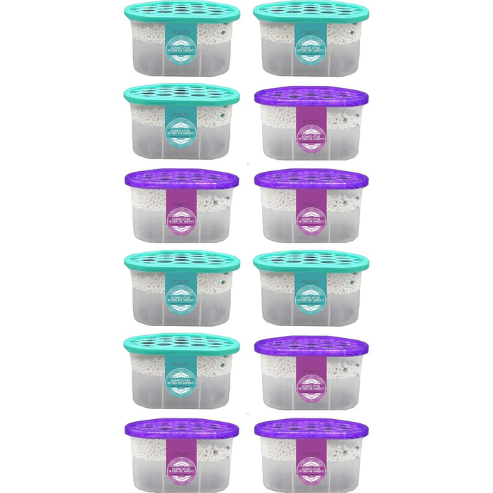 Dehumidifier Home Mold, Moisture Absorber for Rooms with Hydrophilic Crystals 500 ml (12 Pack) with Aromatherapy 2023, Ariapura