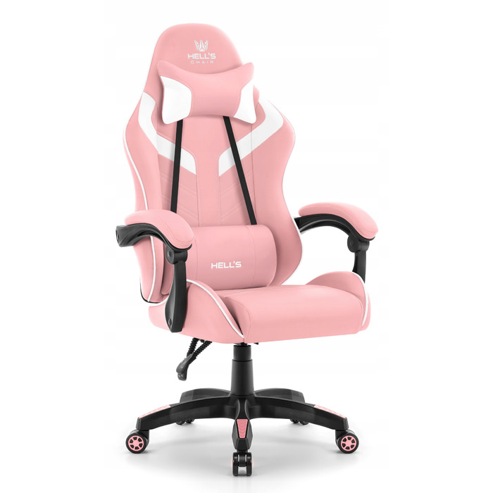 Ігрове офісне крісло Hell's Chair HC-1007 2.0 Pink, екошкіра