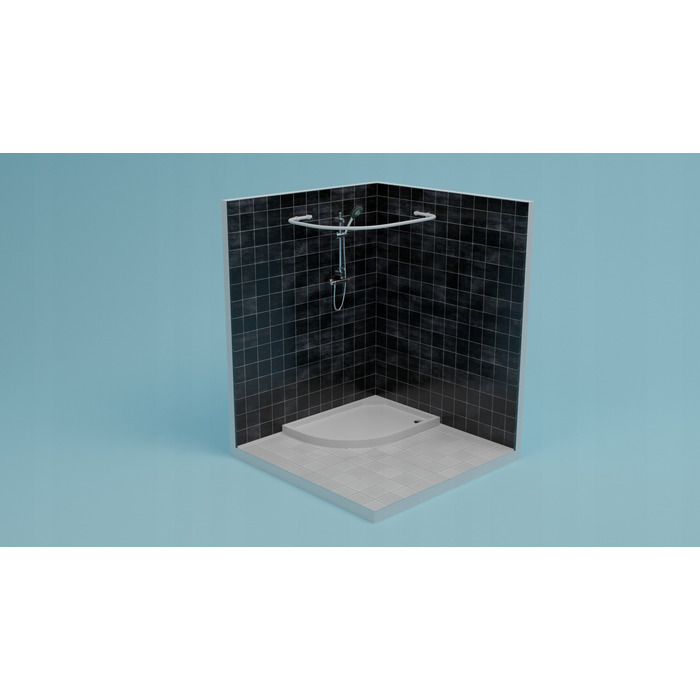 Дуговий шторний карниз Sasko 90-160 x 25 мм, чорний