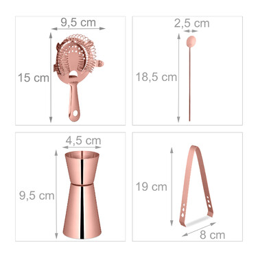 Relaxdays 5-Piece Cocktail Shaker Set