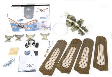 Вентилятор стельовий Farelek Bali, 107 см, коричневий