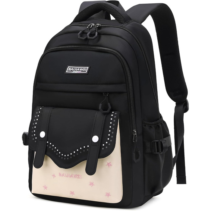 Шкільний рюкзак для дівчаток-підлітків, 2025, великий, для гімназії, старшої школи, 30L (чорний)