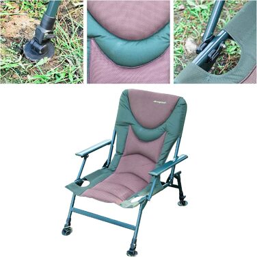 Крісло для риболовлі MK Angelsport 5 Seasons Pro Carpchair – зручне, розкладне, регульоване, до 130 кг