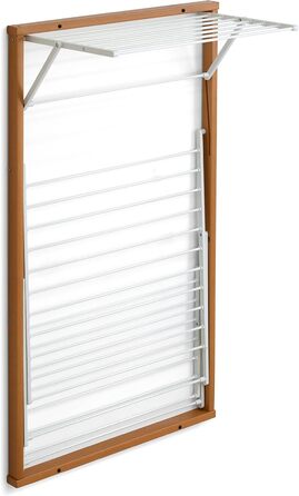 Настінна сушарка для білизни Karim від Arredamenti Italia, дерев'яна, висувна, 16 м дроту, фініш з вишневого дерева, міцна конструкція з масиву, незалежні сітки P63 x L68 x H119 см, колір вишня