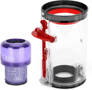Transparent Dust Collector Bin for Dyson V11, V15, SV14, SV15, SV22 - HEPA Filter Included, Replacement Parts & Accessories