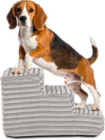 Сходинка для тварин Boutique Zoo: 30 см, 3 сходинки, для собак та котів | З м'якого велюру, для ліжка та авто