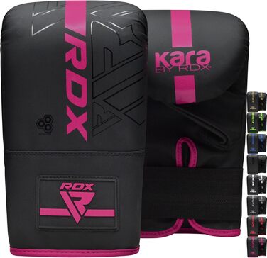 Боксерські рукавички RDX для кікбоксингу, муай-тай та MMA. Шкіра Мая, для спарингу, тренувань та боксу. Рожеві.