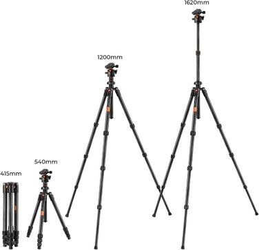 Штатив K&F Concept 200CM (78 дюймів) для камери: трипод з кульковою головкою 360°, моноподом, 1/4'' гніздом, для DSLR, з карбону (162CM+8KG)