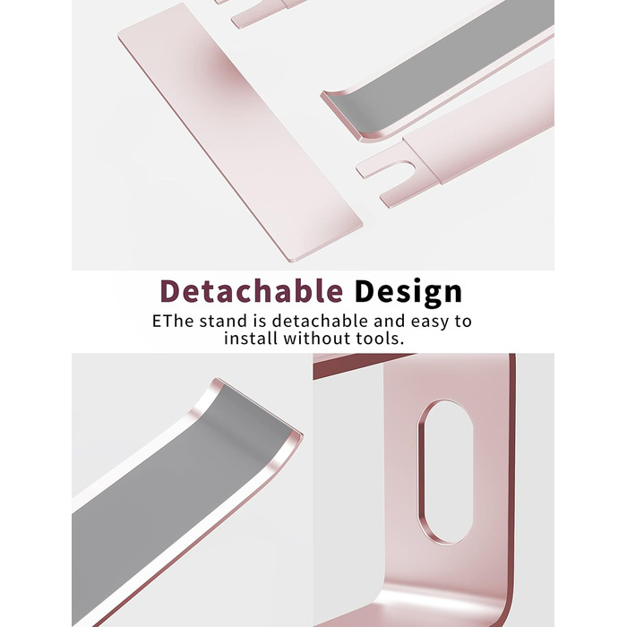 Підставка для ноутбука ALASHI на стіл, алюміній, ергономічна, 10-15.6 дюймів, червоно-золотий рожевий