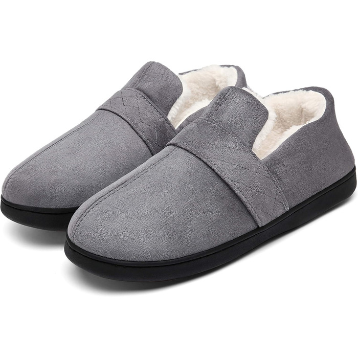 Тапочки халатні Mishansha Herren Winter з підкладкою Memory Foam, сірий Kadettengrau, розмір 39-48