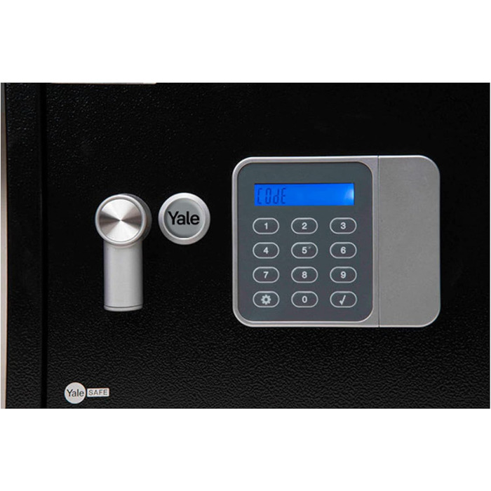 Електронний готельний сейф Yale YLG/200/DB2, 24 л, з LCD-дисплеєм та PIN-кодом, чорний
