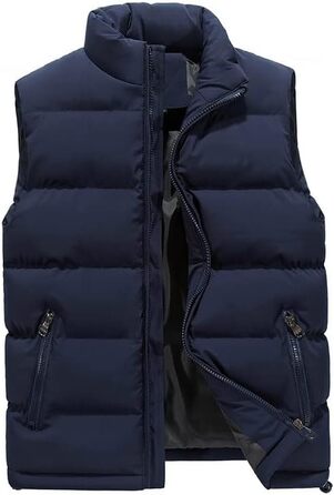 Чоловіча степна жилетка з блискавкою та кишенями, включаючи кишеню на липучці (S-M, Синій)