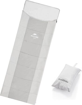 Naturehike Sleeping Bag - 7°C Warm Weather, Lightweight, for Hiking, Backpacking & Camping (Z-Pillow, Gray)