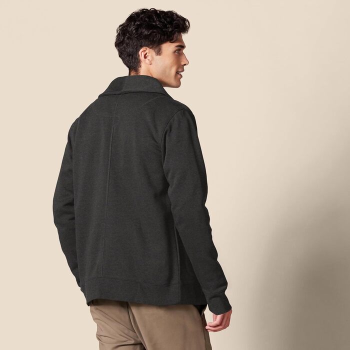 Чоловіча в'язана жилетка Amazon Essentias з капюшоном та коміром-шарфом (XXL, Темно-сірий меланж)