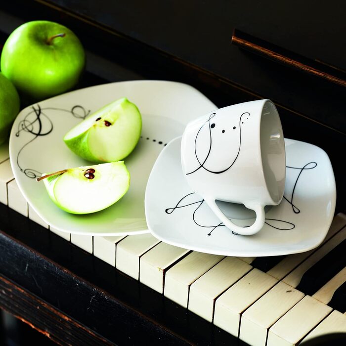 Набір посуду Maser Serie Chanson, 30 предметів, порцеляна, для 6 осіб, білий