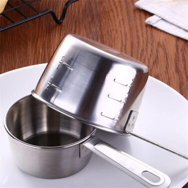 FBHappiness 4-Piece/Set Measuring Spoons, Measuring Cup, Kitchen Scales, Stainless Steel Baking Tools (Color: A, Size: as shown)