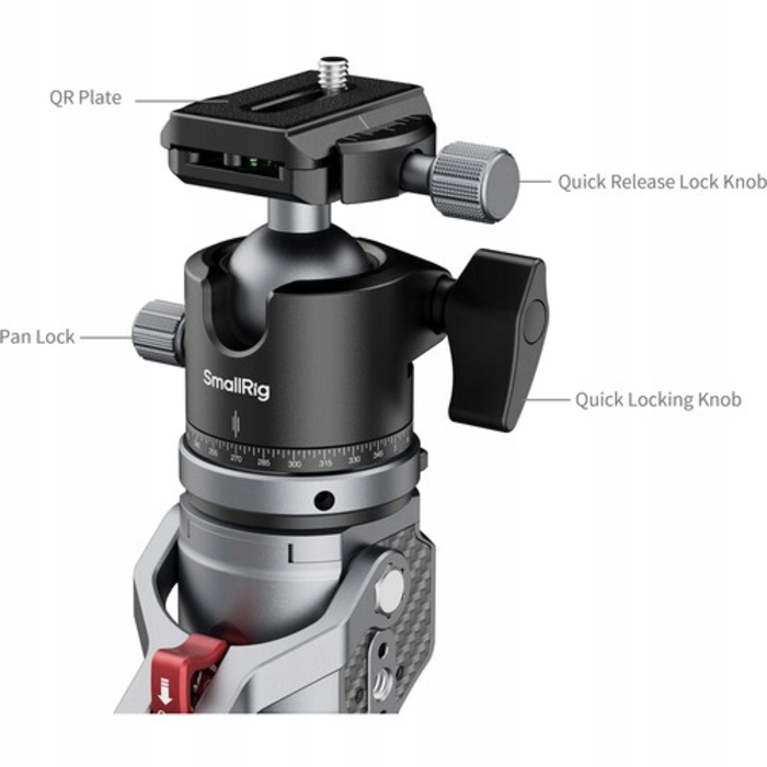 SmallRig 5564 — карбоновий фотомонопод із куляovouю головкою та підставкою