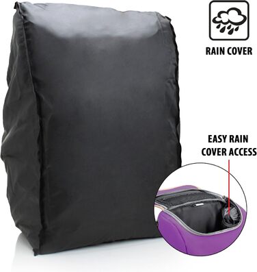 Рюкзак для камери GoProove: DSLR рюкзак для подорожей, з місцем для камери, аксесуарів, ноутбука та штатива, водовідштовхувальний, з чохлом від дощу (фіолетовий)