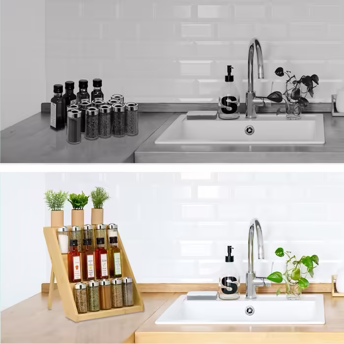 Relaxdays Bamboo Spice Rack