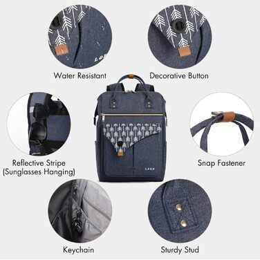 Рюкзак Lekesky для жінок: шкільний, для ноутбука 15.6