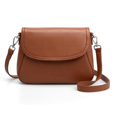 Сумка жіноча через плече Befen зі шкіри, середнього розміру, RFID-захист, коричнева. Кросбоді, сумка на плече