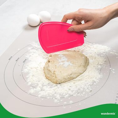 Wundermix - WunderCard® Dough Card for Thermomix • Dough spatula for easy removal of doughs & creams • Optimal shape for Thermomix mixing bowl • Dough cutter for baking bread & pizza