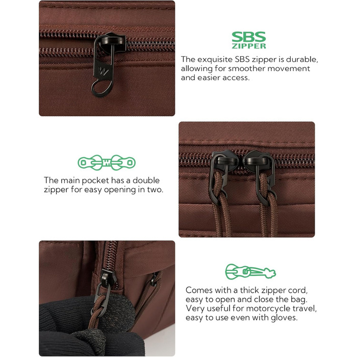 WATERFLY Поясна сумка на пояс для чоловіків та жінок: спортивна, стильна фанна-сумка, бананка для фестивалів, подорожей, прогулянок з собакою, MTB, унісекс (Темно-коричнева)