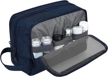 Чоловічий дорожній набір для туалетних речей WANDF, косметичка-органайзер для подорожей (Denim Pure Marineblau)