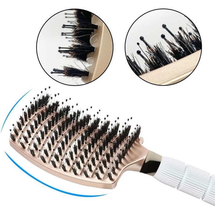 Набір для укладки волосся Haar-Rundbürste: круглі щітки для створення локонів та випрямлення, антистатична керамічна щітка з масажною насадкою та щіткою для розчісування, золота