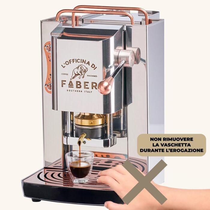 Кавова машина FABER Pro Deluxe для 44 мм ESE-подушечок, хромована, латунний прес, нержавіюча сталь
