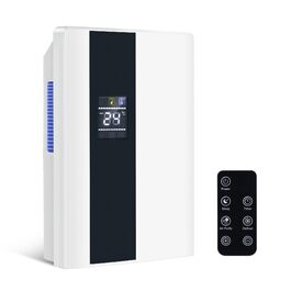 CITYBEE Електричний осушувач повітря - тихий осушувач з відведенням води, пульт дистанційного керування, таймер 24 год, автоматичне відтавання та UV-очищення. Підходить для підвалів та спалень. Потужність 2000 мл, білий.