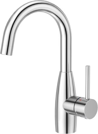 Кран кухонний CREA, 360° поворотний, для малої кухні, змішувач з високим виливом, нержавіюча сталь хром