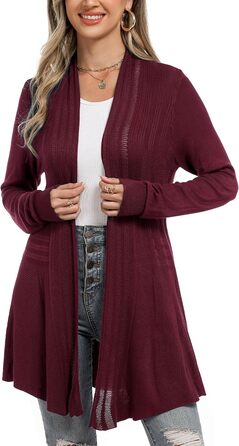 Жіноча кофта-кардиган iClosam з довгим рукавом, легка літня куртка, вільний крій (XXL, A-winerot)