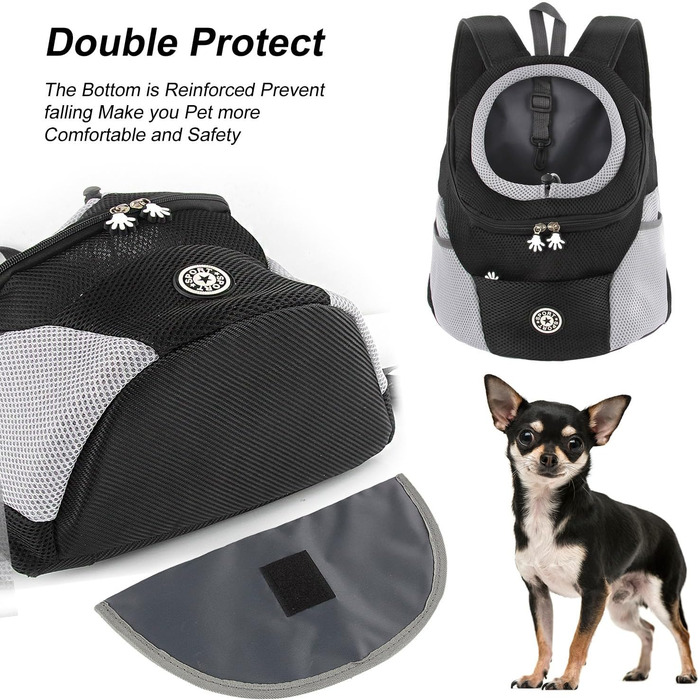 Рюкзак для собак та котів, переноска для тварин, чорний. Зручна переноска-рюкзак для подорожей та прогулянок на природі. Дихаючий дизайн, водовідштовхувальний дно.