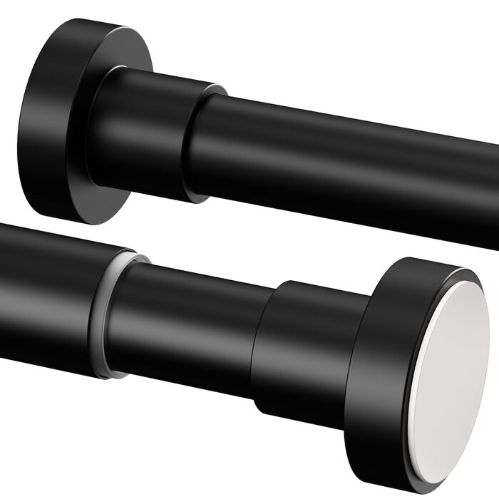 Держак для душу без свердління, штанга для душу з нержавіючої сталі, регульована, 85-230 см, діаметр 25 мм, чорний