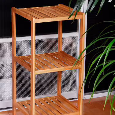 Relaxdays Bamboo Bathroom Shelf with 3 Shelves