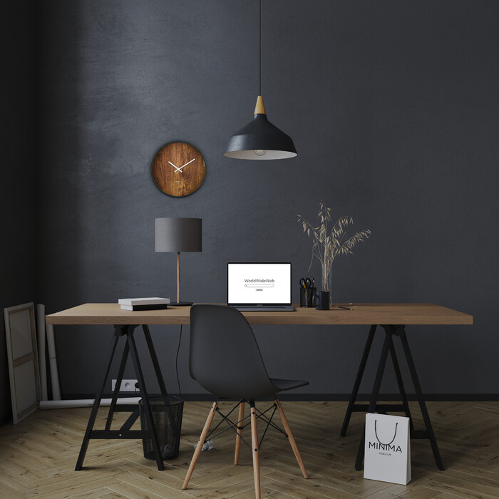 Relaxdays Modern Wall Clock with Wood-Look Finish