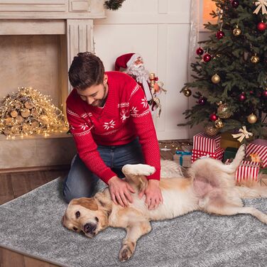 Плед для собак та котів Nobleza: м'який флісовий плед, 100x80 см, 2 шт. (темно-сірий та світло-сірий)