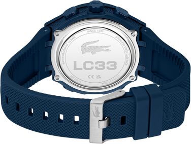 Годинник Lacoste LC33 чоловічий/жіночий з кварцовим механізмом, силіконовий ремінець, аналогово-цифровий дисплей, блакитний колір