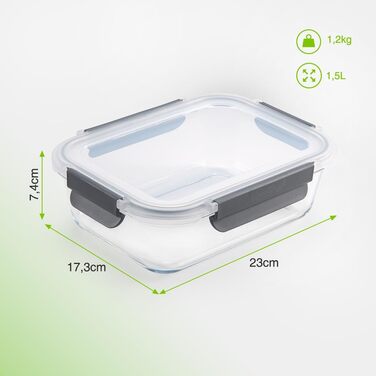 Набір контейнерів VonShef для зберігання продуктів – 10 шт., 1050 мл та 370 мл, придатні для духовки та мікрохвильової печі, мийки в посудомийній машині, герметичні та витікання, ідеальні для приготування їжі наперед