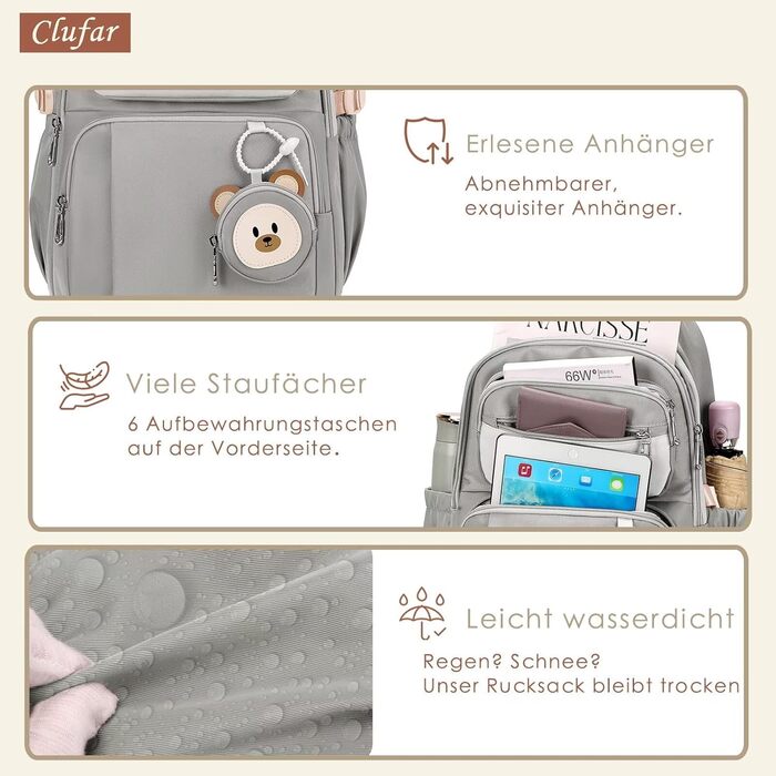 Шкільний рюкзак для підлітків (дівчаток та хлопців) - водонепроникний, великий, для школи та подорожей (сірий)