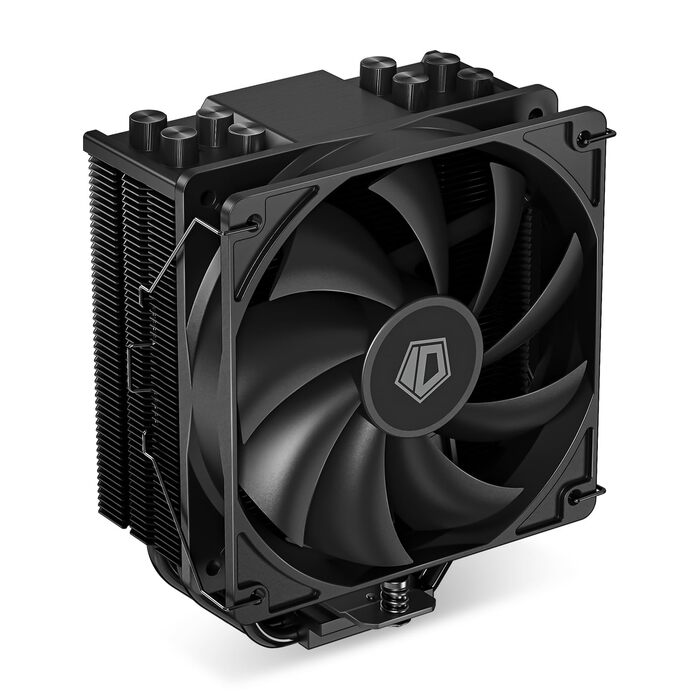 ID-COOLING SE-214-XT Black: Кулер CPU з чорним дизайном, 4 теплові трубки, 120мм вентилятор, сумісний з LGA1700/1851/1200/115X, AMD AM5/AM4