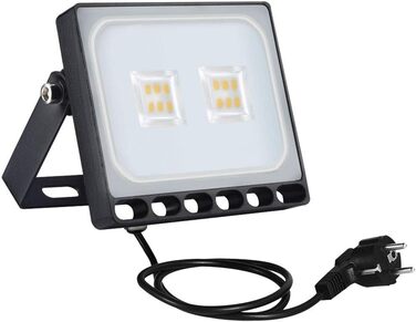 LED прожектор Sararoom для вулиці, 10Вт, 3000K тепле біле світло, 48 LED, 4000Лм, IP65 водостійкий, настінний світильник для саду, двору, гаража, спортмайданчика