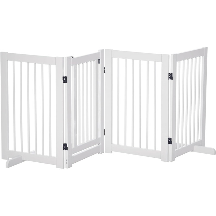 Захисний бар'єр для собак PawHut - самостійний, 204 x 75 см, 4 панелі, білий