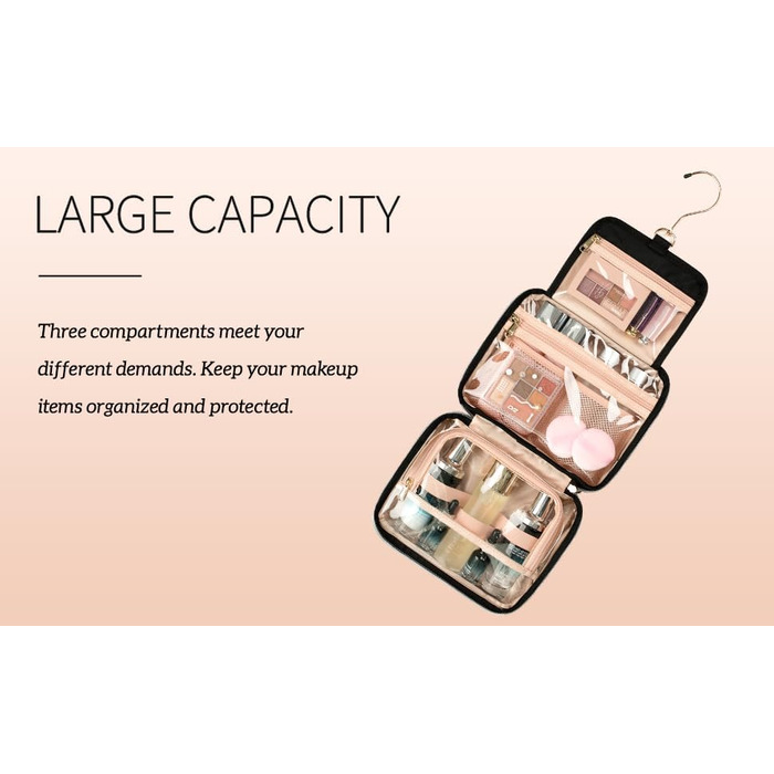 Культурний мішечок для жінок та чоловіків, дорожній аксесуар для косметики та туалетних аксесуарів, чорний