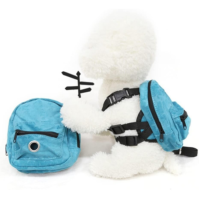 Рюкзак для собак маленьких порід Dongker з повідком 1,2 м, з дозатором для відходів, для прогулянок