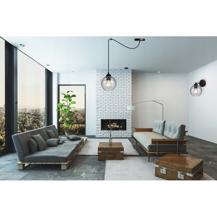 Настінний світильник Kinkiet Light Home, чорний з жовтим, E27 60 Вт