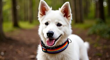 Нашийник для собак Extra-Breit & Weich з неопреновою підкладкою (Райдуга на чорному, S) S (38-43 см) Райдуга на чорному