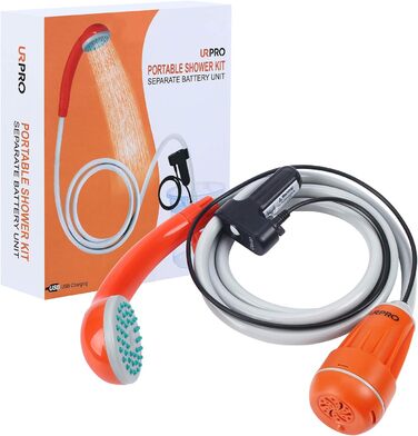 Portable Outdoor Shower Head, Shower Pump, Detachable USB Rechargeable Batteries, Pumps Water from Bucket, for Camping, Hiking, Pet Cleaning, Pet Shower, Car Washing